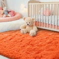 thumbnail image 4 of ZENELESS Fluffy Area Rugs for Living Room,4x6 Shag Rectangular Carpets for Bedroom Orange, 4 of 8