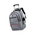 thumbnail image 4 of Yinanstore Rolling Backpack Backpack with Wheels Large Capacity Bag Carry on Luggage Bag Computer Backpack for Overnight Business Travel grey, 4 of 8