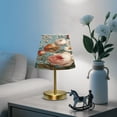 thumbnail image 6 of Modern Minimalist Cone Desk Lamp Antique Bronze Base & Linen Shade Bedside Table Lamp for Bedroom Living Room, Office, Dorm Vintage Roses and Peonies Medium, 6 of 7