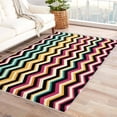 thumbnail image 2 of Zig Zag Multicolor Area Rug 6x9, Colorful Stripes Rugs for Living Room, Modern Geometric Carpet, Soft Non Slip Machine Washable Fluffy Easy Clean, for Bedroom Dining Room Floor Home Decor Rug Xsu&-28, 2 of 7
