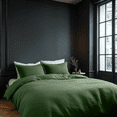 thumbnail image 1 of Forest Green Washed Linen Duvet Cover Set - Single, Twin, Twin XL, Full/Double,, 1 of 7