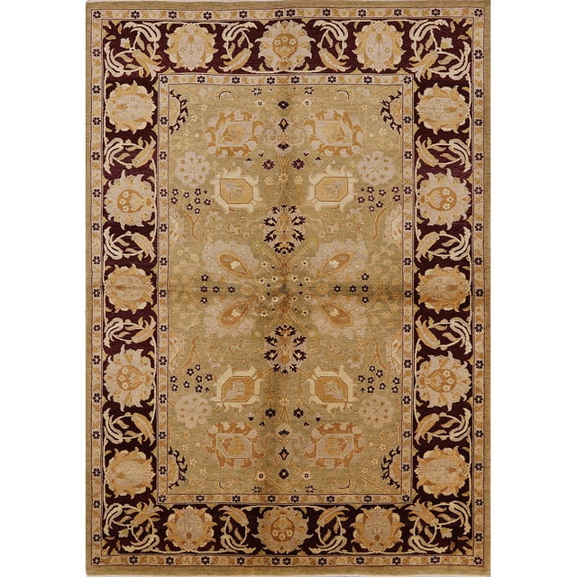 Ahgly Company Rectangle Intérieur Milieu du Siècle Moderne Brun Sable Brun Tapis de Zone Orientale, 5' x 7'