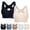 Black, variant on Medium Support Sports Bra for Women Padded Racerback Wirefree Gym Activewear Top with Removable Pads