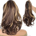 thumbnail image 5 of Long Clip In Ponytail Extension Synthetic Hairpiece Wavy Curly Jaw Ponytails For Women, 5 of 8