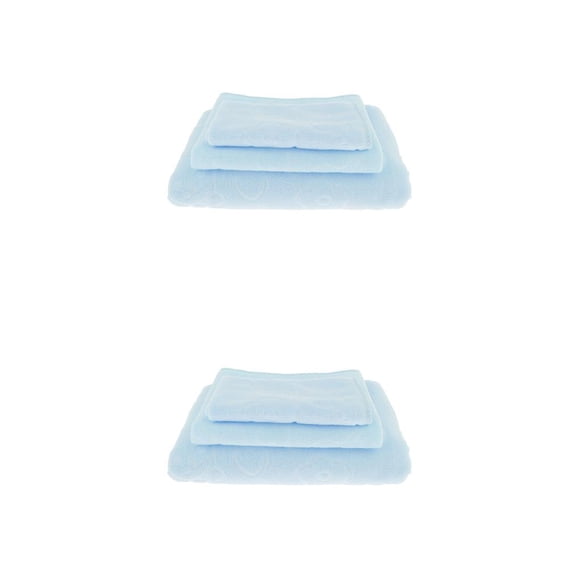 Injueey Juegos de toallas de baño Toalla de baño súper Toalla de mano y toallita azul claro 2piezas Azul claro 3 piezas S/M/L
