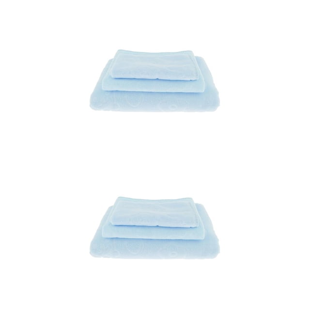 Injueey Juegos de toallas de baño Toalla de baño súper Toalla de mano y toallita azul claro 2piezas Azul claro 3 piezas S/M/L