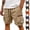 #03 Khaki, variant on Mens Side Zipper Cargo Pockets Casual Shorts Elastic Waist Drawstring Lightweight Pants Relaxed Fit Knee Length Outdoor Hiking Travel Daily Bottoms , #03 Dark Gray, XXL