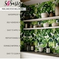 thumbnail image 5 of S4Sassy Monochrome Tropical Leaves Wallpaper- Green Wall Covering,25" x 240" Self-Adhesive Vinyl Wallpaper, Decorative Walls Wrap, DIY Wall Covering For Bedroom, Living Room, Living Space, 5 of 9
