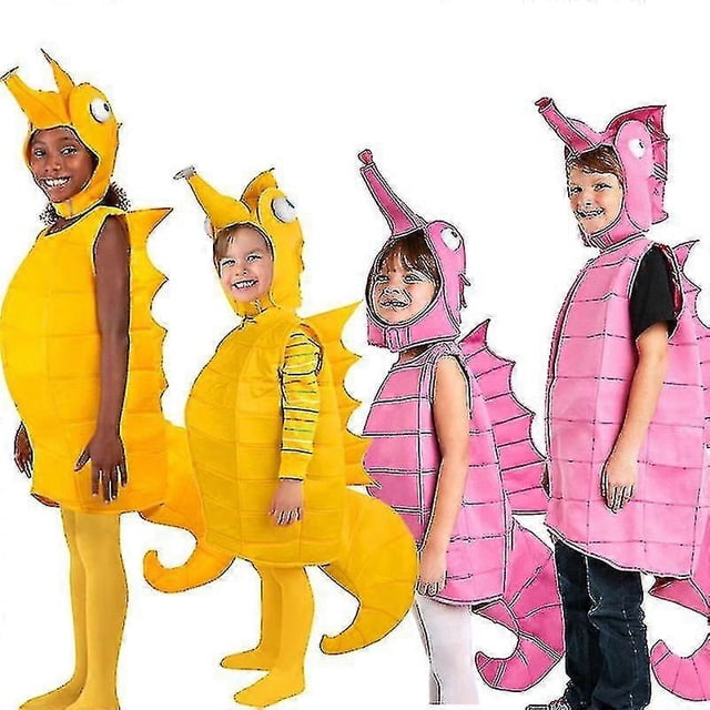 Girls Pink Seahorse Halloween Costume Child Toddler Boys Yellow Hippocampus Costume For Kids
