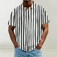 thumbnail image 2 of Ashirexll Mens Shirts Casual, Summer Shirts for Men, Plus Size Casual and Fashion Striped Printed Button Turndown Collar T-shirt for Summer Vacation, 2 of 5