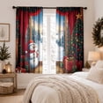 thumbnail image 6 of 2 Pack Christmas Red Snowflake Curtains, Washable Semi Sheer Festive Window Drapes For Living Room Xmas Party Home Decoration, 6 of 6