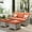 Coarse Orange Red, variant on Ovios 3 Pieces Outdoor Furniture Rattan Patio Conversation Set with Ottoman for Backyard