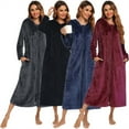 thumbnail image 2 of Beautyzll Womens Flannel Cotton Nightgowns Fall Sleepwear Pajama Dress Nightshirt Soft Bathrobe Dress Long Sleeve Sleep Shirts S-2XL, 2 of 7