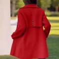 thumbnail image 5 of XPMWRP Women's Fleece Lapel Collared Trench Jacket Single Breasted Casual Solid Color Coat Fall Winter Warm Long Sleeve Jackets Red L, 5 of 8