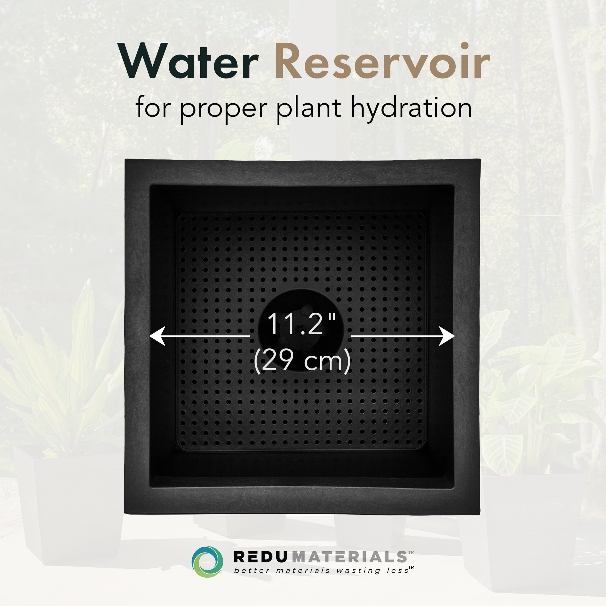 Tierra Verde Citadel Horizon Self Watering Square Planter 13.5"W x 14"H"