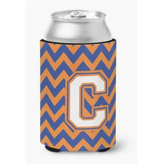 Letter C Chevron Blue & Orange No.3 Can or Bottle Hugger