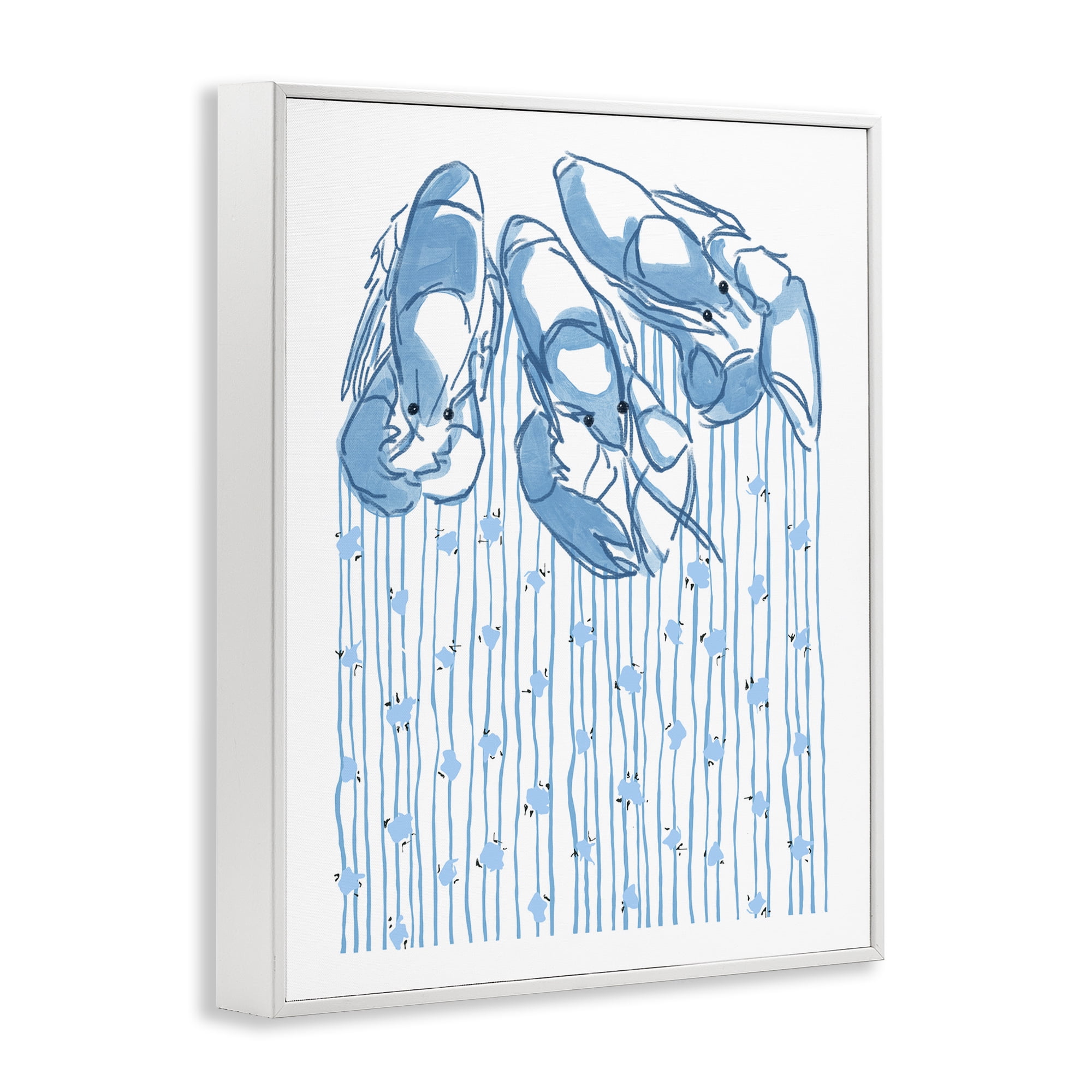 Stupell Industries Lobster Trio with Strings White Framed Giclee Art, design by Melissa Tilley
