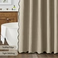 thumbnail image 5 of 84" Long Scalloped Shower Curtain Linen Textured with 12 Metal Hooks Cute Extra Long Heavy Duty Washable Waterproof Cloth Shower Curtains with Black Border for Bathroom Hotel Bathtub,Khaki, 5 of 12