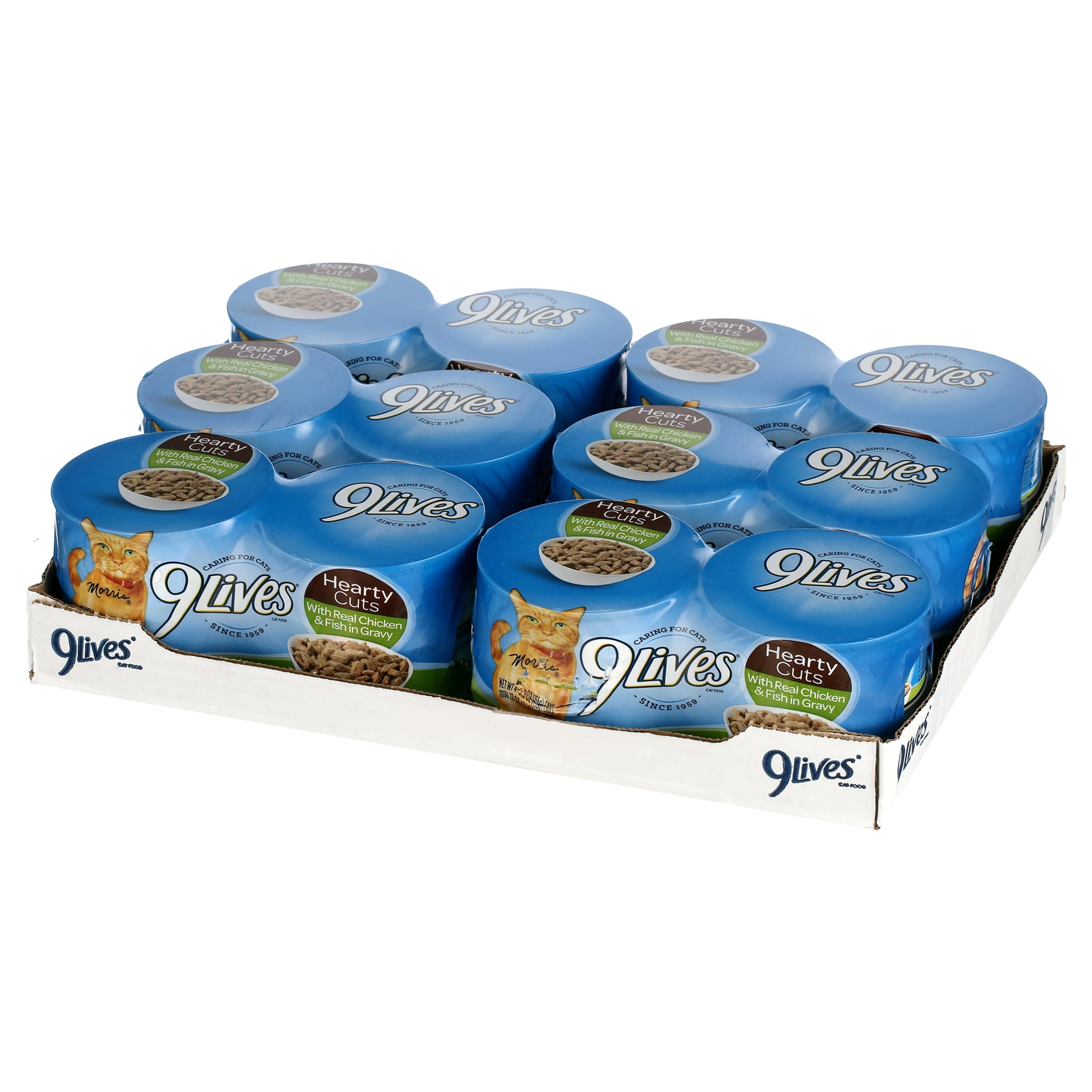 9Lives Hearty Cuts with Real Chicken & Fish in Gravy Wet Cat Food, 5.5 oz. Cans, 24 Count