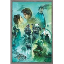 Star Wars: The Empire Strikes Back - Celebration Mural Wall Poster, 14.725" x 22.375", Framed