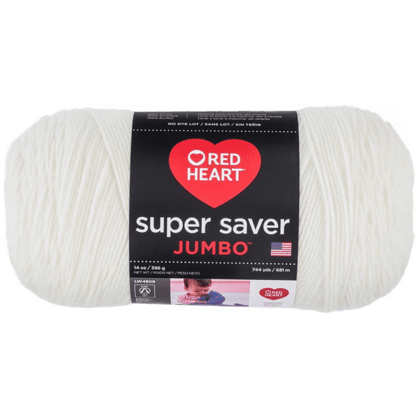 Red Heart Super Saver Jumbo Yarn, Soft White