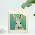 thumbnail image 5 of 1 pc Rabbit Pattern Beach Bag Shoulder Bag Shopping Work Eco-Friendly Canvas Tote Bag for women, 5 of 7