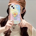 thumbnail image 3 of Gradiente Color Rotatable Fan Holder Bracket 3D Bow Knot Little Monster Lens Cartoon Clear Tp U Case Para Samsung Galaxy S20FE S23 Plus Ultra A34 A51 A5, 3 of 3