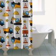 thumbnail image 4 of Cartoon Construction Vehicles Cones Gray Pattern Shower Curtain 36"x72" ,Bathroom Decorative Shower Curtains Set with 12 Hooks,Modern Waterproof Washable Shower Curtain, 4 of 6