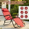 thumbnail image 2 of Ktaxon Adjustable 2-in-1 Folding Chaise Lounge Chair - Versatile Tanning Recliner with Removable Pillow for Indoor & Outdoor Use, Red, 2 of 11