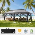 thumbnail image 5 of HOTEEL Pop Up Gazebo Patio Outdoor Canopy Tent with Netting, Vented Top, Adjustable Height and 240 sq ft of Shade for Garden, Party, Backyard, Gray, 5 of 9