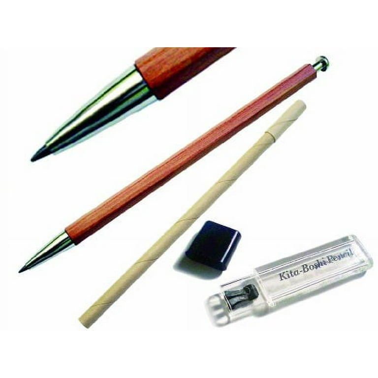 Kitaboshi 2.0mm Mechanical Pencil, Wooden Barrel, #1 B, Black Lead, 1ea  (OTP-580N) 