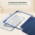 thumbnail image 3 of Étui Intelligent pour iPad Pro 11 Pouces(M4) 2024 avec Porte-Crayon, Dos Clair Folio Mince pour iPad Pro 11 Pouces M4 5e Génération 2024 (Modèle : A2836 / A2837 / A3006) - Marine, 3 of 6