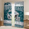 thumbnail image 2 of jejeloiu Green Football City Black Out Curtains,Rugby Ball Games Curtains Pack of 2 (42x63 Each) For Boys Teens, 2 of 6