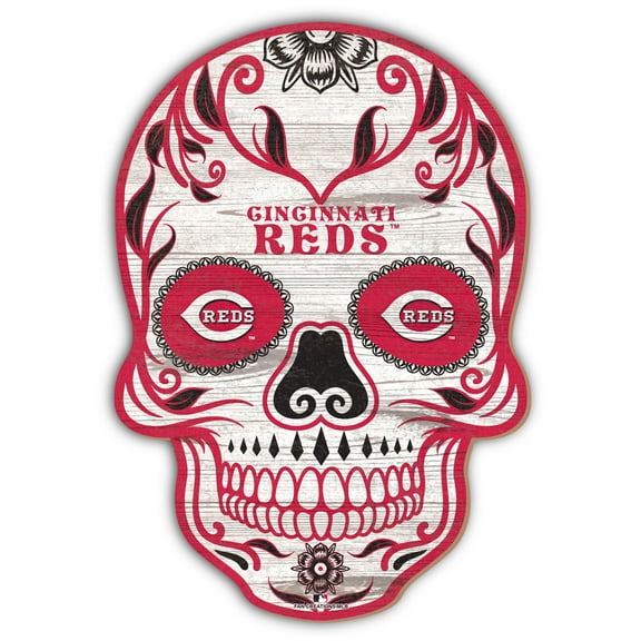 Cincinnati Reds 12'' Sugar Skull Sign