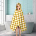 thumbnail image 6 of Yellow and White Checkerboard Pattern Hooded Bath Towel，50"x30" for Ages 3 To 12 Kids, Quick Dry Lightweight Soft Microfiber Hood Beach Towel Cover Up for Kids, 6 of 7