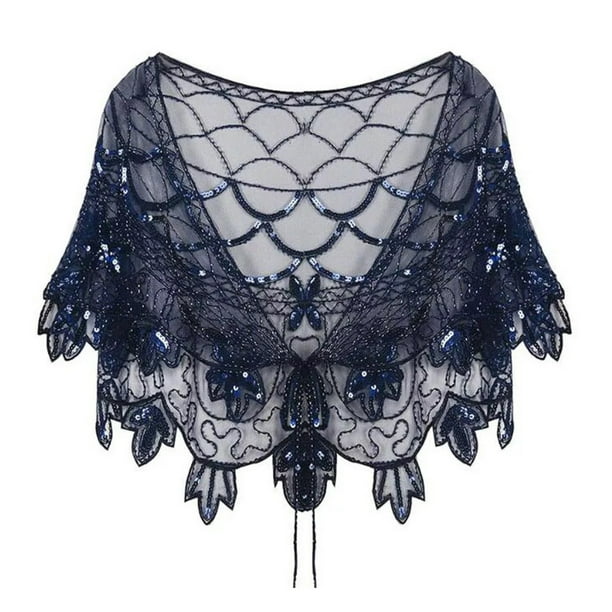 Chal para Mujer, Bufanda Larga Transparente con Lentejuelas, Elegante Pañuelo para el Hombro para Vestidos