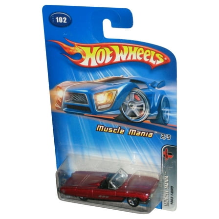 Hot Wheels Muscle Mania 2/5 (2005) Red 1963 T-Bird Toy Car #102
