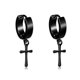 thumbnail image 2 of Juego de 6 pares de pendientes negros de acero inoxidable con forma de aro para hombre y mujer, estilo gótico, estilo hip hop, estilo 6-1 par, 2 of 5