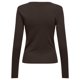 thumbnail image 2 of ONLY Camiseta de manga larga para mujer - ONLRILEY O-NECK TOP, manga larga, cuello redondo, algodón elástico Marrón oscuro S (Small), 2 of 6