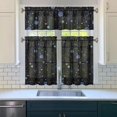thumbnail image 3 of Kitchen Curtains 36 Inch Short - 3 Panel Set, Rod Pocket Window Curtain, 100% Polyester for Farmhouse, Cafe, Kitchen, Living Room, Bedroom, Galaxy & Space-Themed Design, Easy Wash, 3 of 5