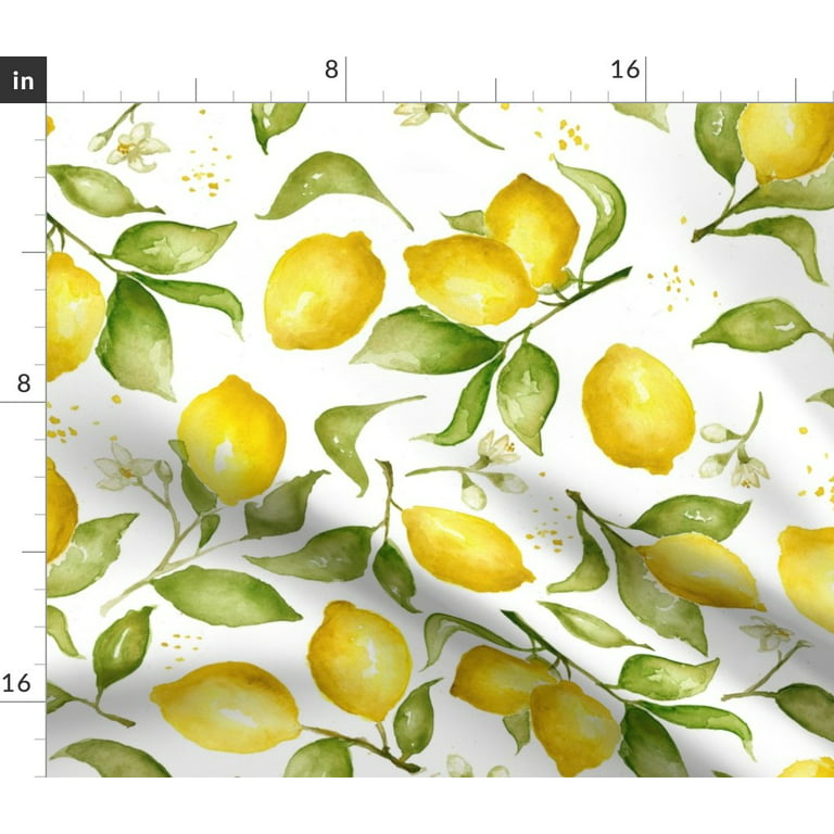Spoonflower Fabric - Lemon Blossoms Blossom Summer Fruit Kitchen Printed on Fleece Fabric by the Yard - Sewing Blankets Loungewear and No-Sew Projects - Walmart.com