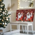 thumbnail image 3 of Black Santa Claus Merry Christmas Chair Covers Set of 1 Xmas Snowflake Red Plaid Chair Back Covers Stretch Removable Washable Slipcovers Protector for Dining Room Kitchen Party Decor, 3 of 5