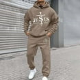 thumbnail image 2 of CONZONE Mens 2 Piece Sweatsuits Casual Men's Jogging Tracksuit Set Letter Graphic Pullover Hoodie Pants Sweat Suit for Men Cozy Fall Winter Athletic Track Suit Outfits, 2 of 4