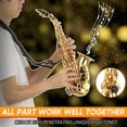 thumbnail image 5 of Gold Lacquer Bb Soprano Saxophone - Brass Instrument with Case, Mouthpiece, Neck Strap, and Cleaning Accessories - Ideal for Musicians and Beginners, 5 of 7