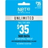 Net10 $35 Unlimited 30-Day Plan e-PIN Top Up (Email Delivery)