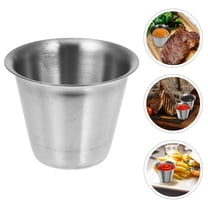 ELAYARD 2Pcs Stainless Steel Sauce Cups for Condiments Dipping and Salad Dressing