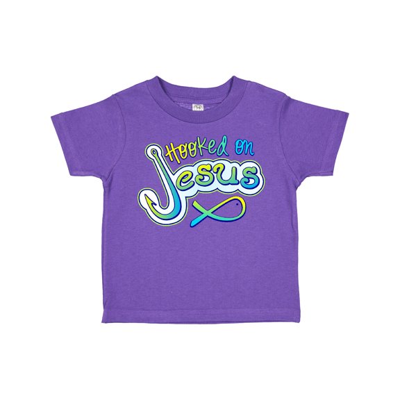 Inktastic Hooked on Jesus Christian Boys or Girls Toddler T-Shirt