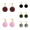 thumbnail image 3 of Yesbay Women Winter Jewelry Pom Pom Ball Drop Pendant Charm Stud Earrings Gift-Black, 3 of 6