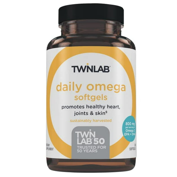 Twinlab Daily Omega Softgels Premium Omega 3 Fish Oil Triglyceride