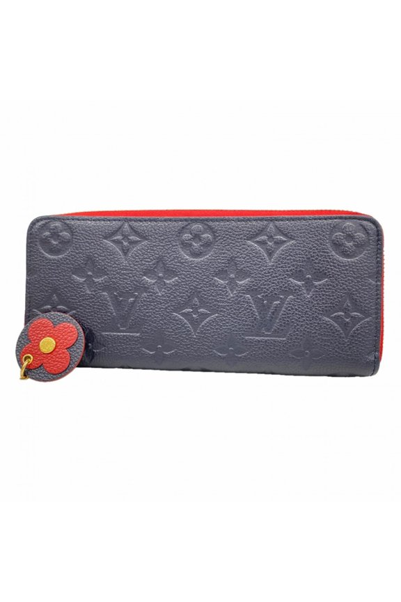 Pre-Owned Louis Vuitton Monogram Empreinte Portefeuille Clemence Long Wallet M68325 Marine...